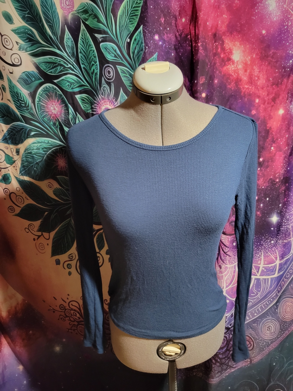 Prince & Fox Long Sleeve Ribbed Top - Slate Blue